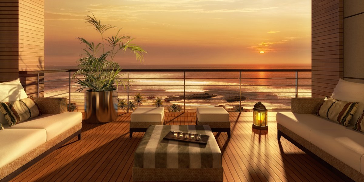 Терраса с видом на закат