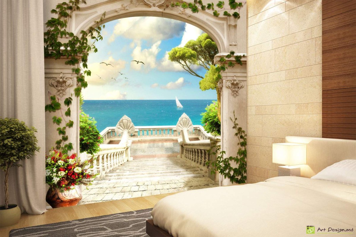 Фотообои арка в интерьере