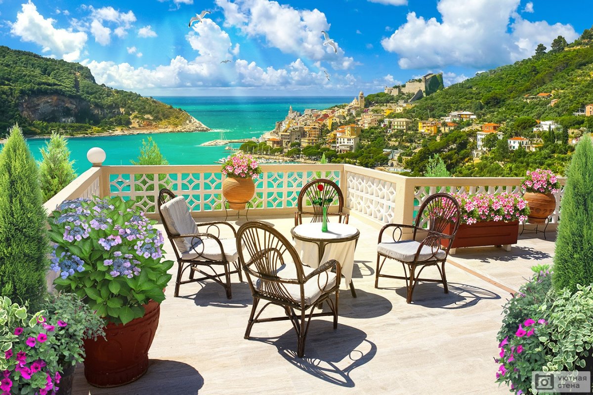 Красивый вид с террасы