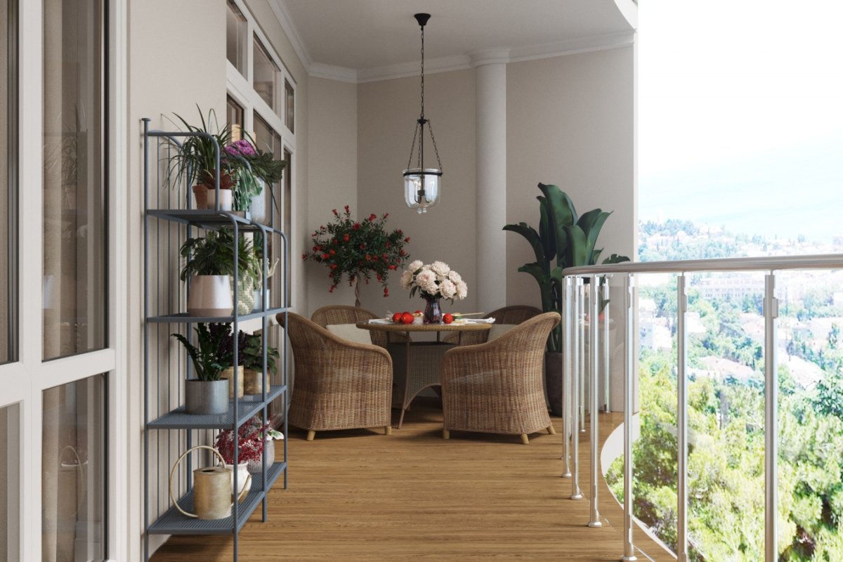 Балкон в эко стиле