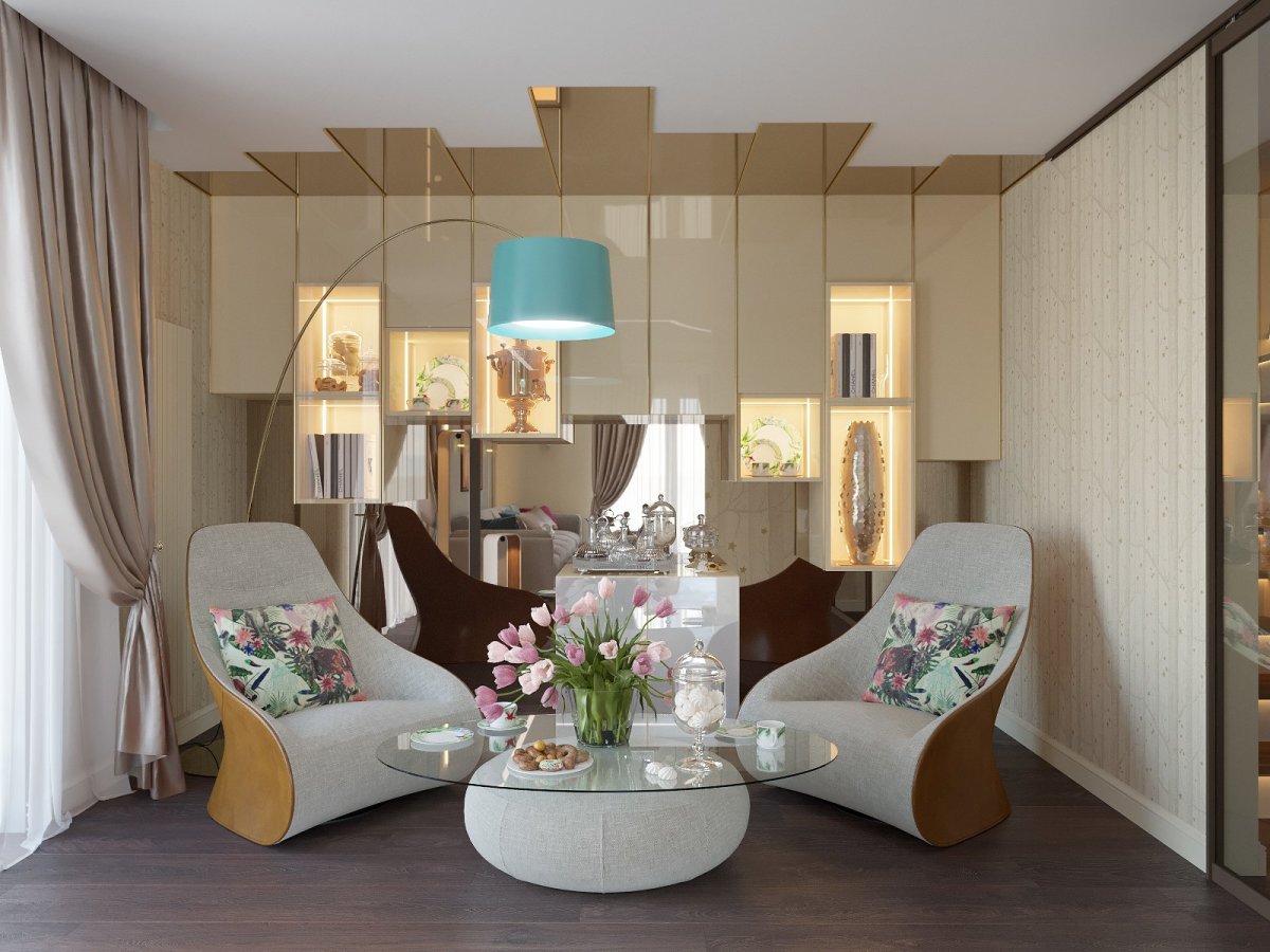 Зонирование студии перегородками