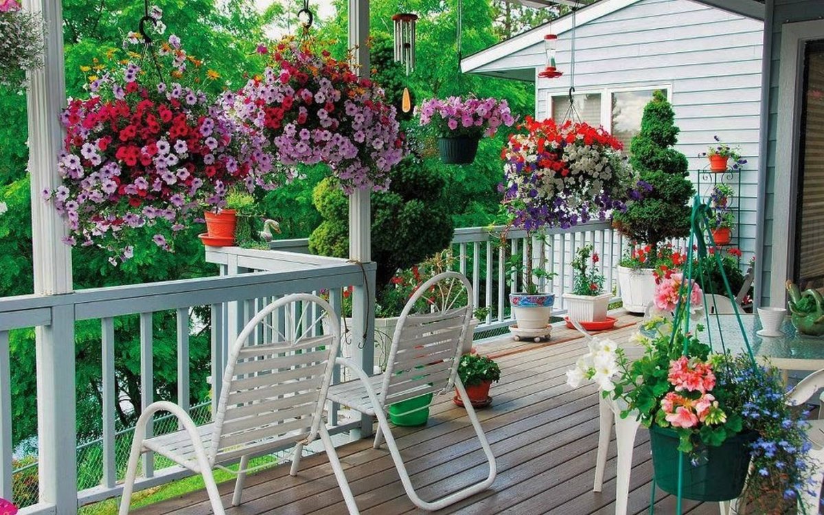 Цветы на террасе