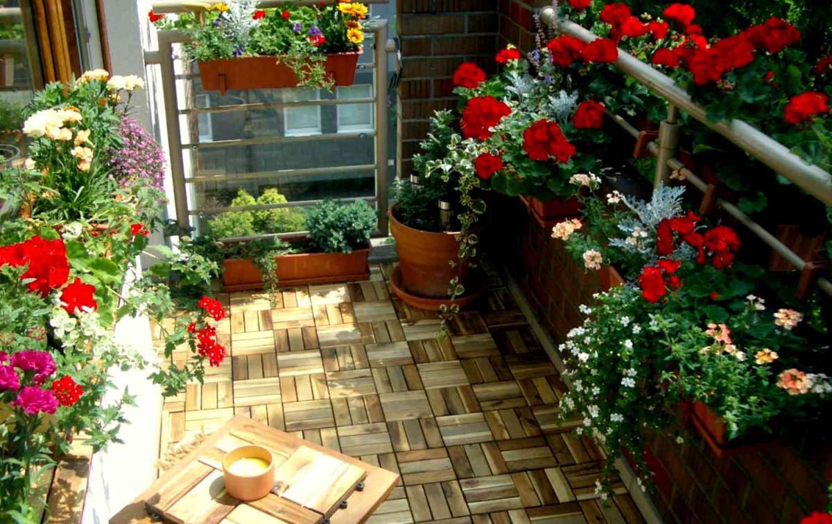 Цветник на лоджии