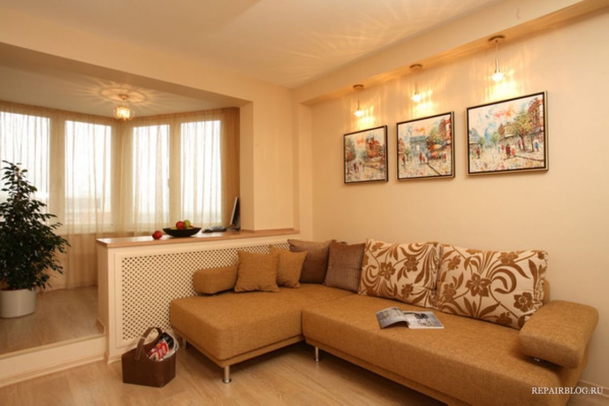 П44 объединение балкона с комнатой однокомнатная