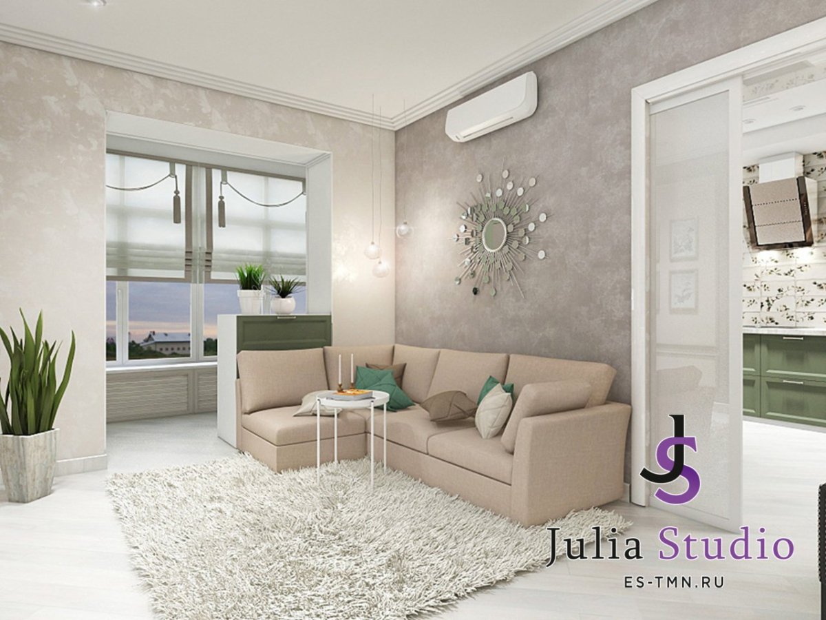 Гостиная совмещенная с балконом