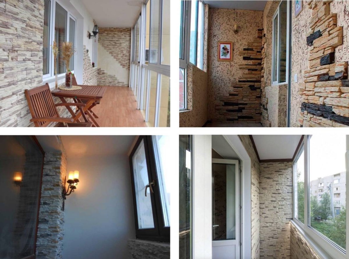 Декоративный камень для внутренней отделки балкона