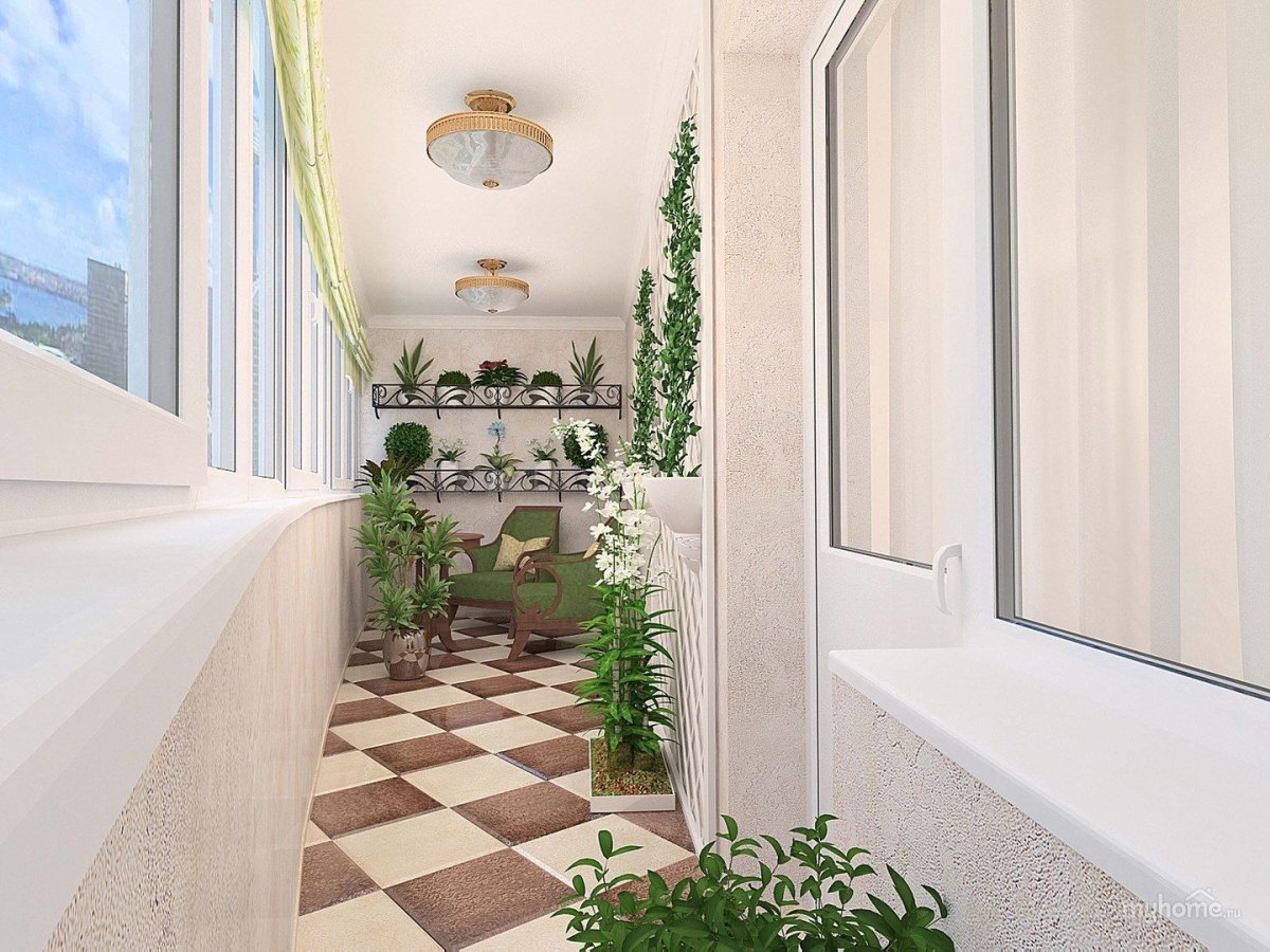 Отделка балкона декоративной штукатуркой