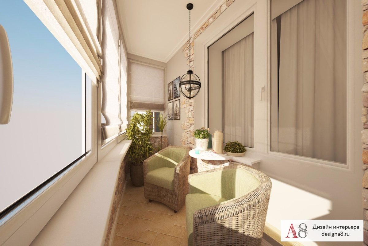 Интерьер студии 30 квадратных метров с балконом