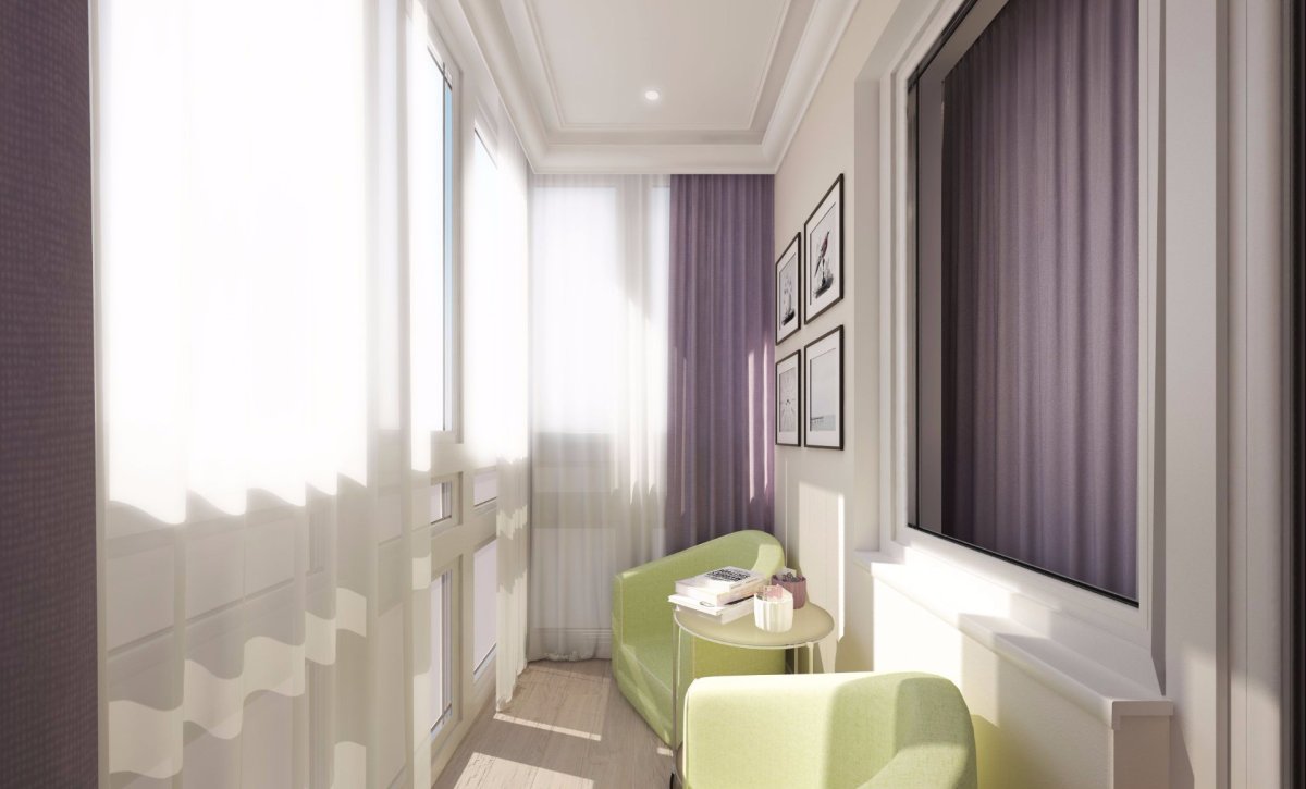 Маленькая гостиная с балконом