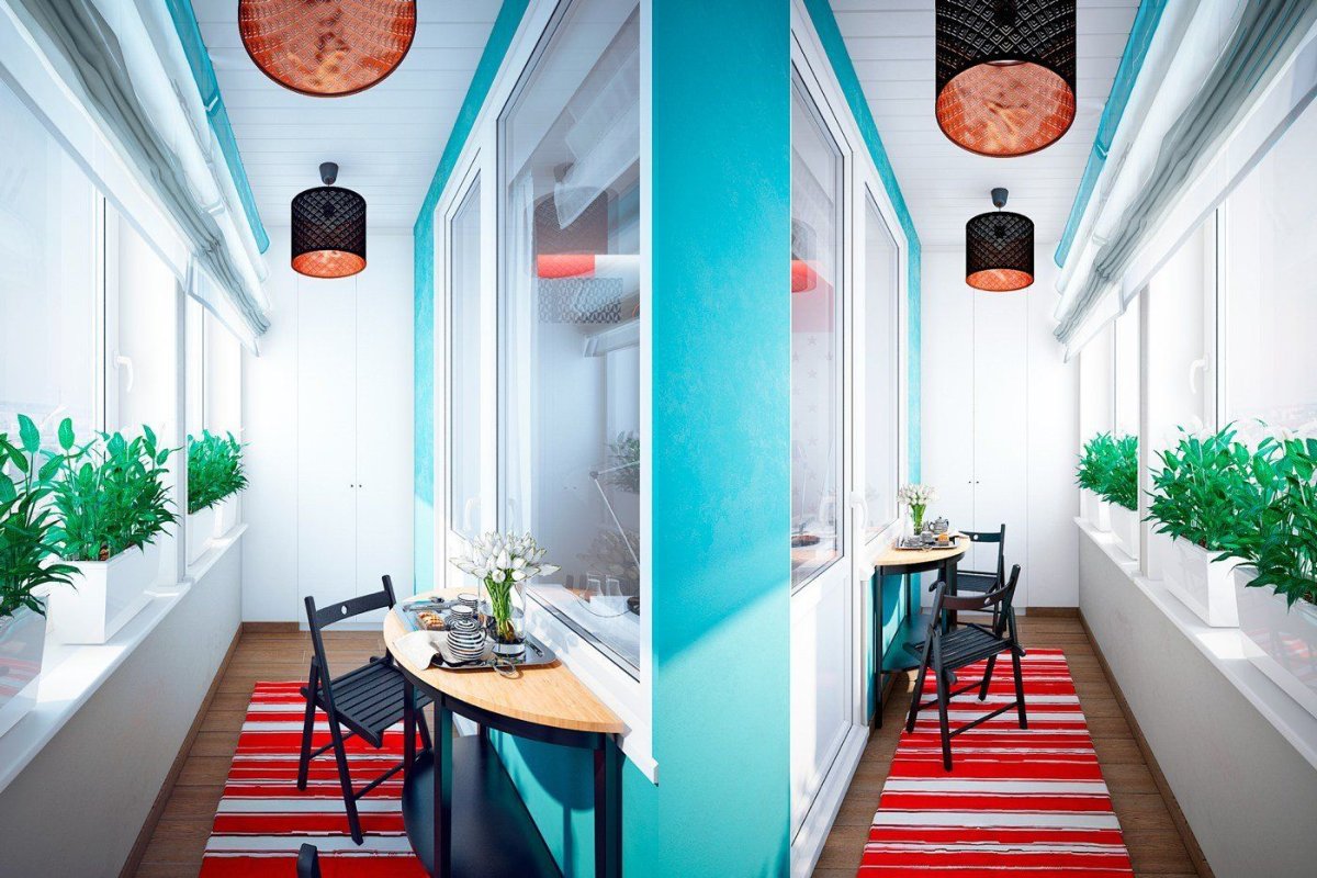 Балкон в фиолетовом цвете