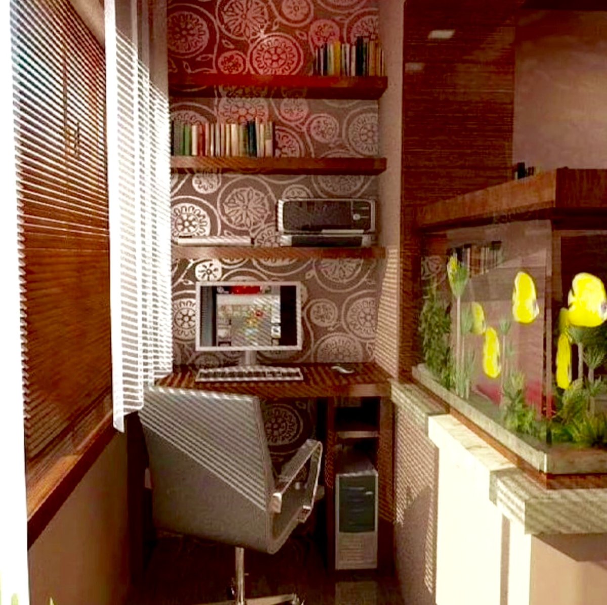 Дизайн кухни посуды на балконе