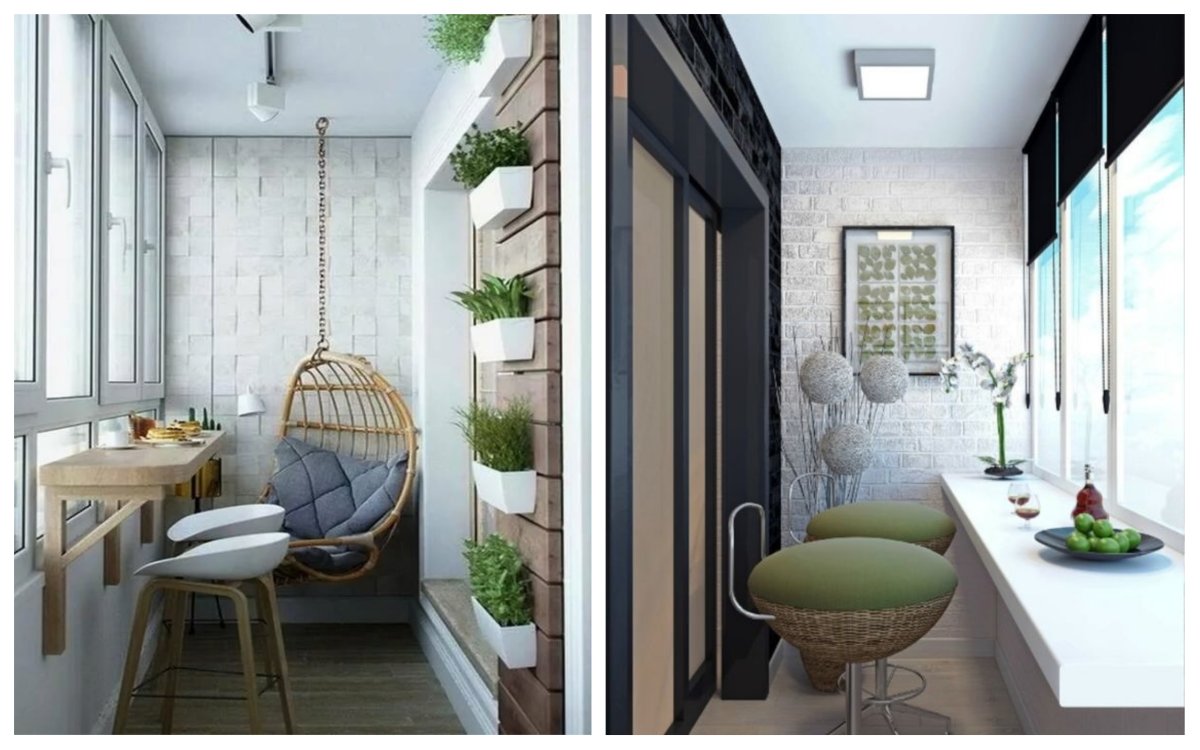 Обеденная зона на балконе