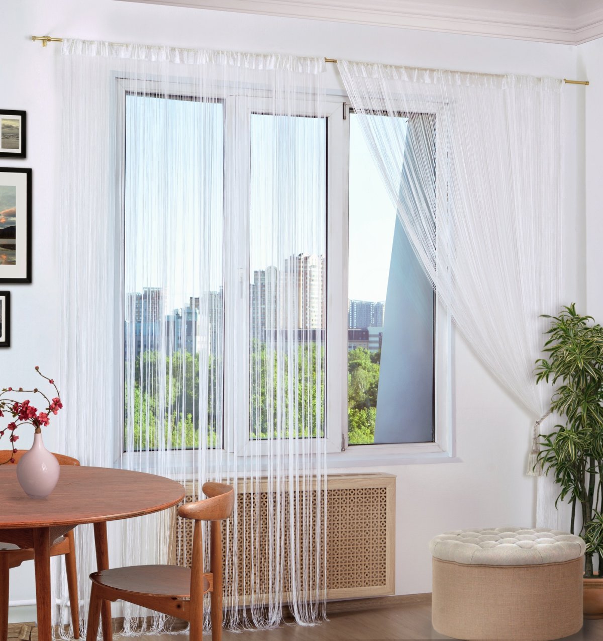 Manida / штора-лапша нитяная "кисея одноцветная" 3м