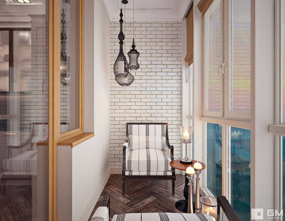 Маленький балкон в стиле лофт