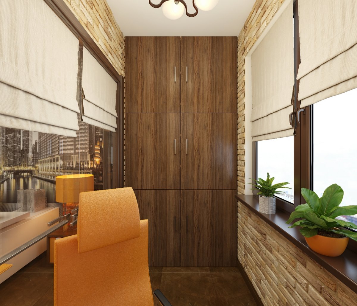 Комната из лоджии лофт