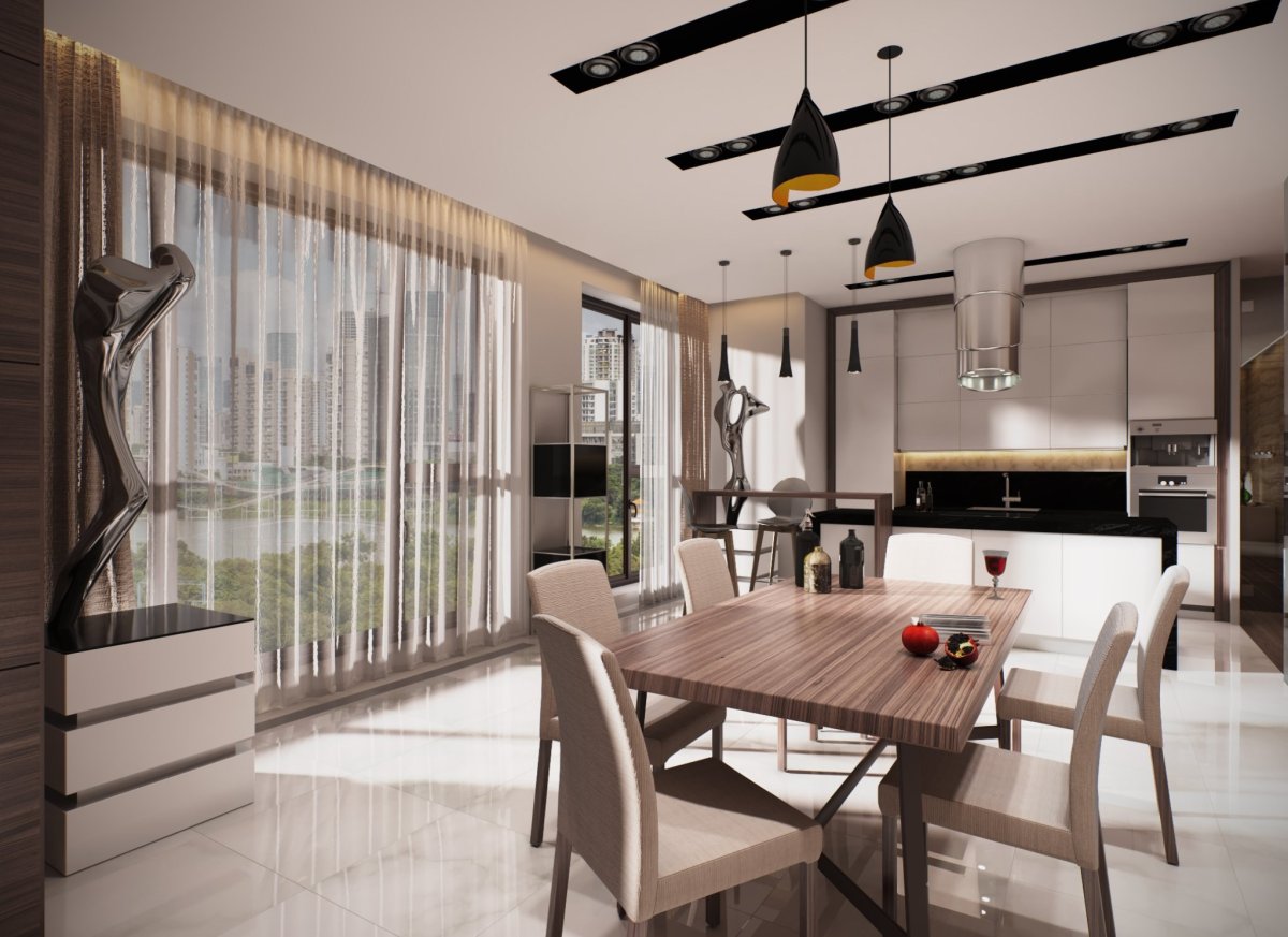 Столовая с панорамными окнами