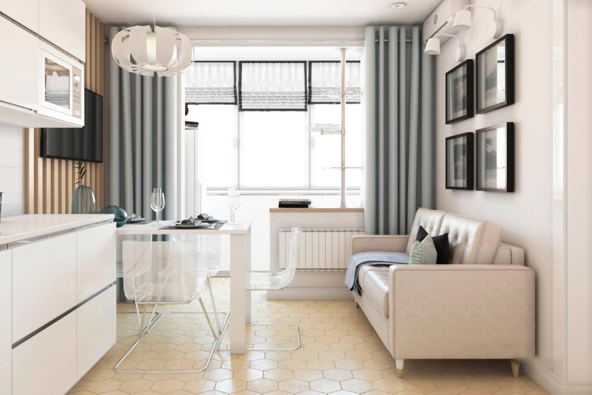 Кухня с гостинной 20кв м