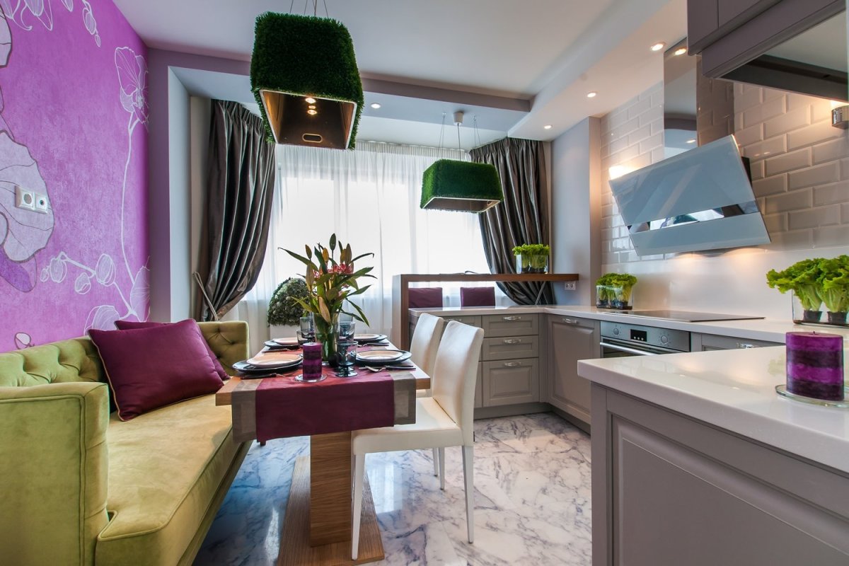 Гостиная совмещенная с балконом