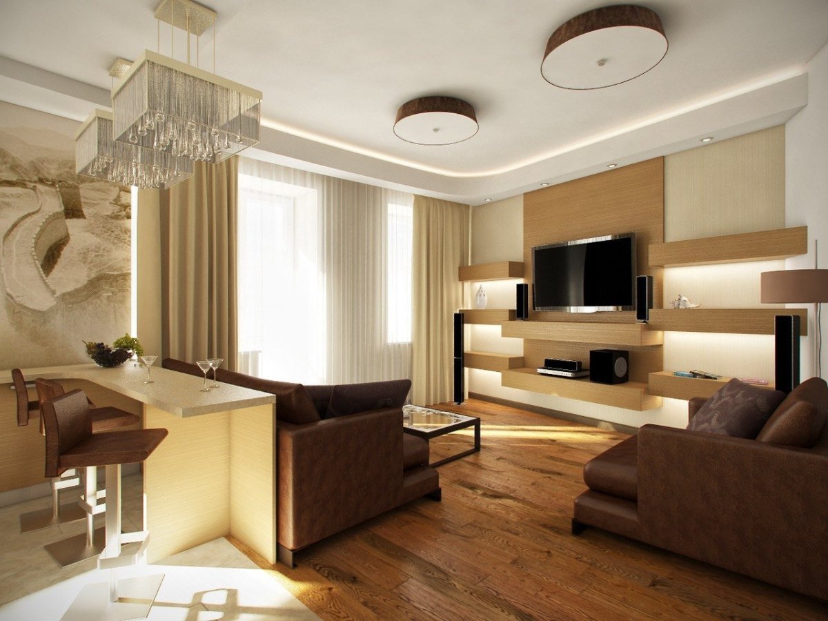 Гостиная с лоджией