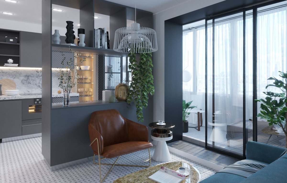 Раздвижная лофт перегородка телескопик