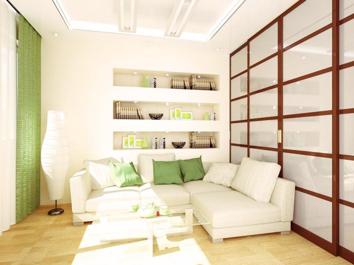 Перегородка для зонирования кухни в студии