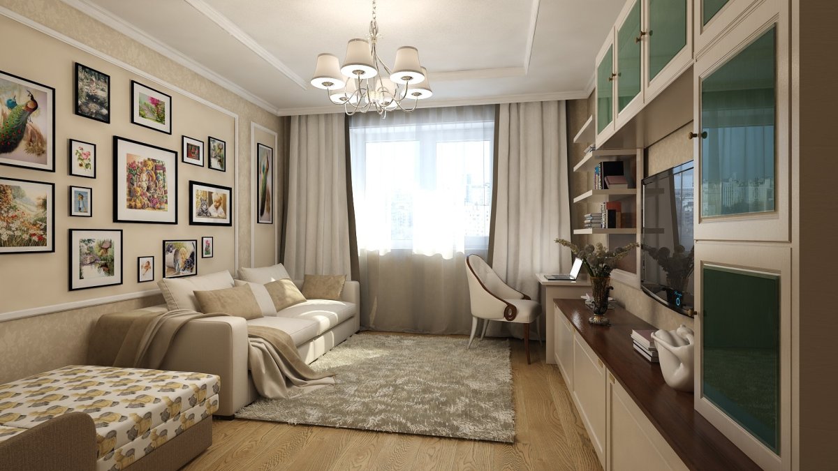 Расстановка мебели в комнате 17 кв.м