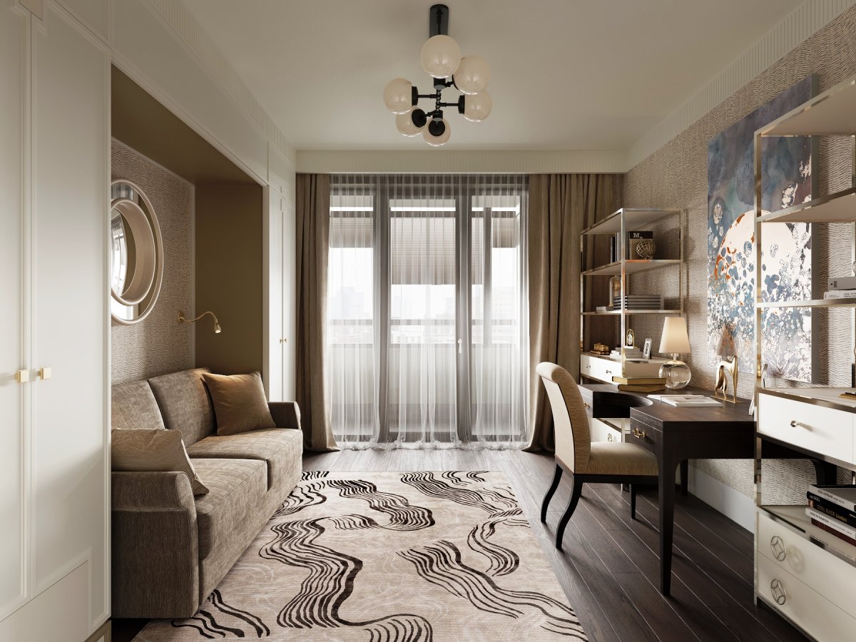 Расстановка мебели в комнате с балконом