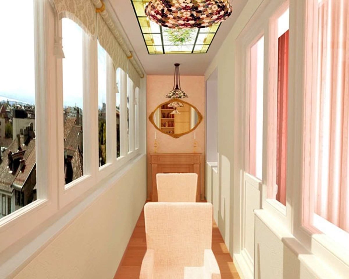 Оригинальный потолок на балконе