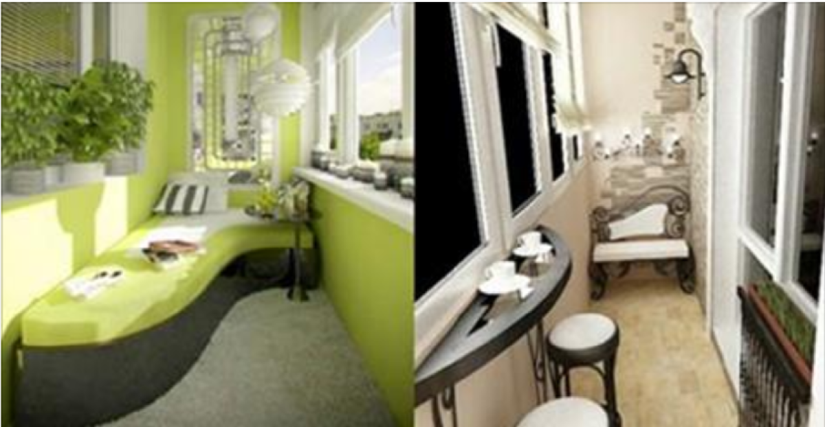 Дизайнерская отделка балкона декоративным камнем