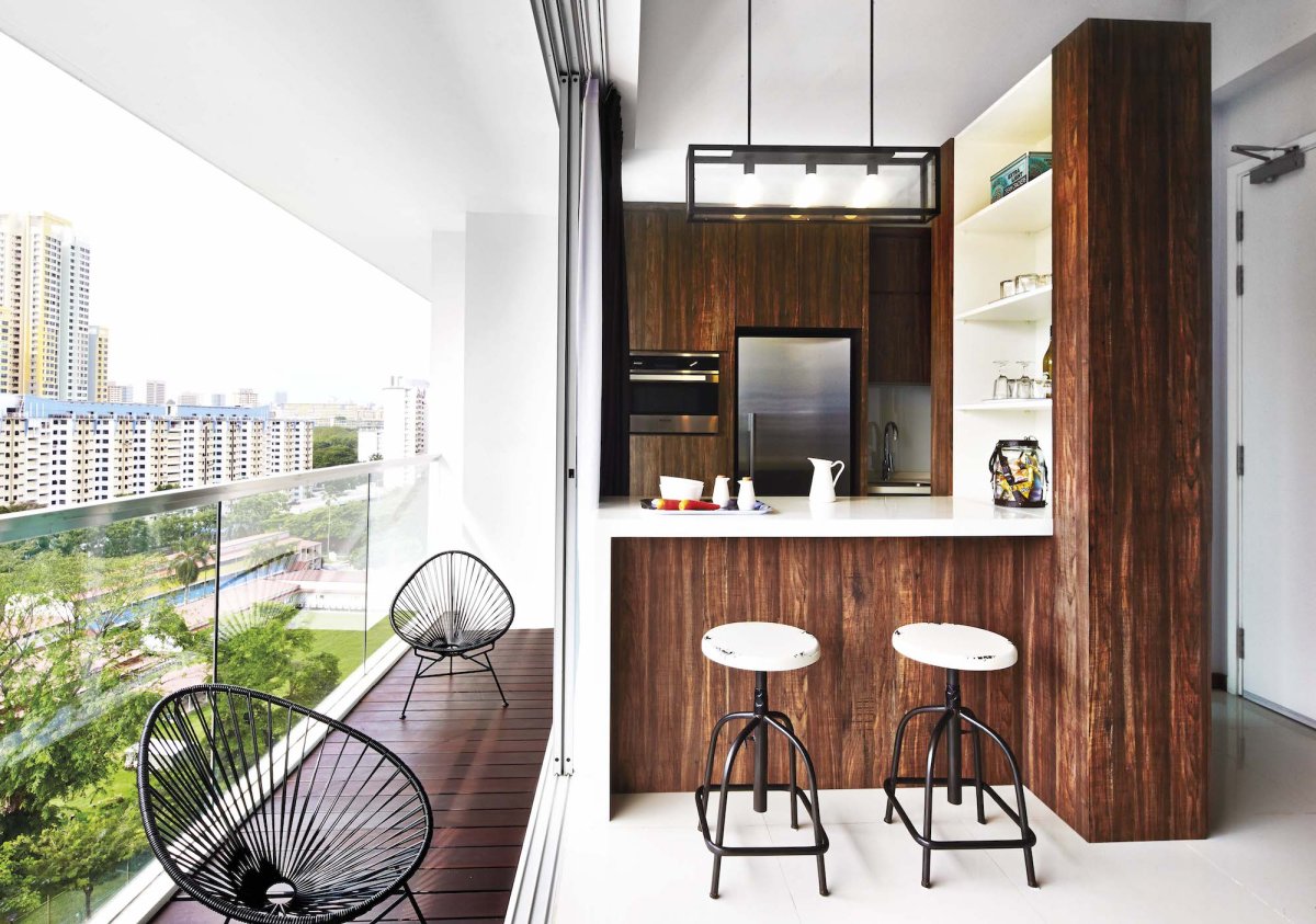 Мини кухня на балконе