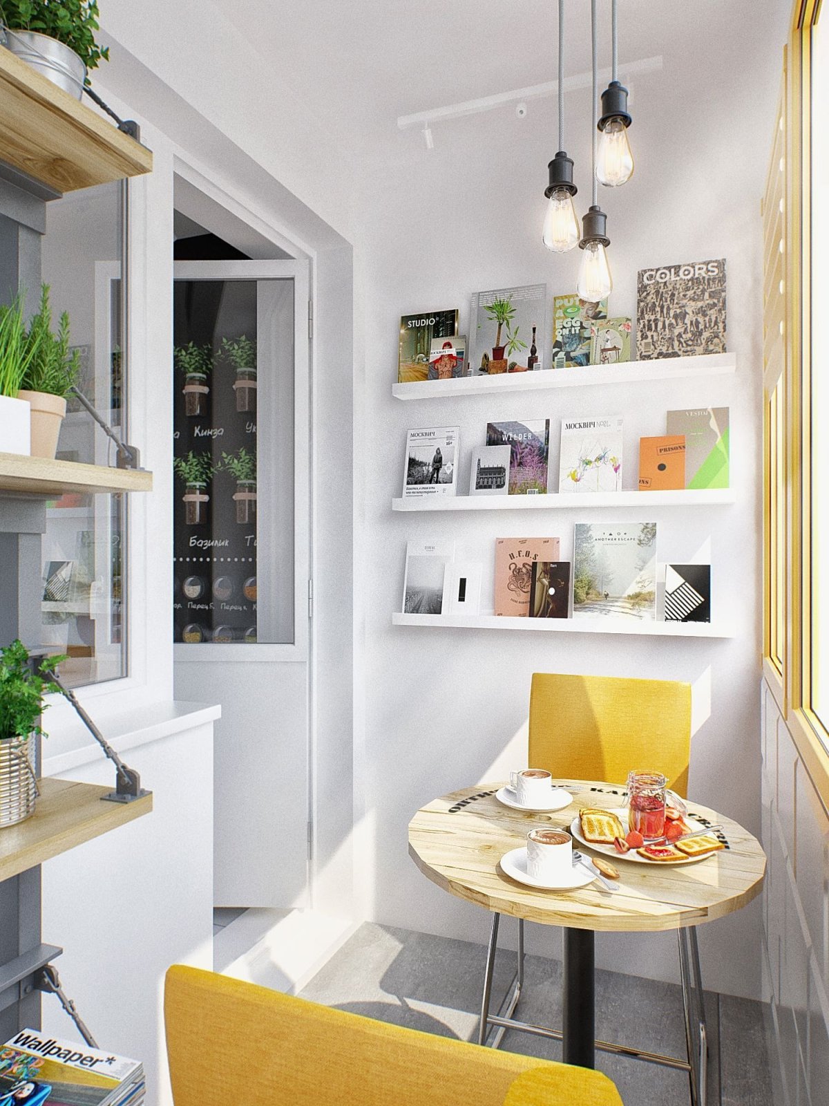 Уютная кухня с балконом