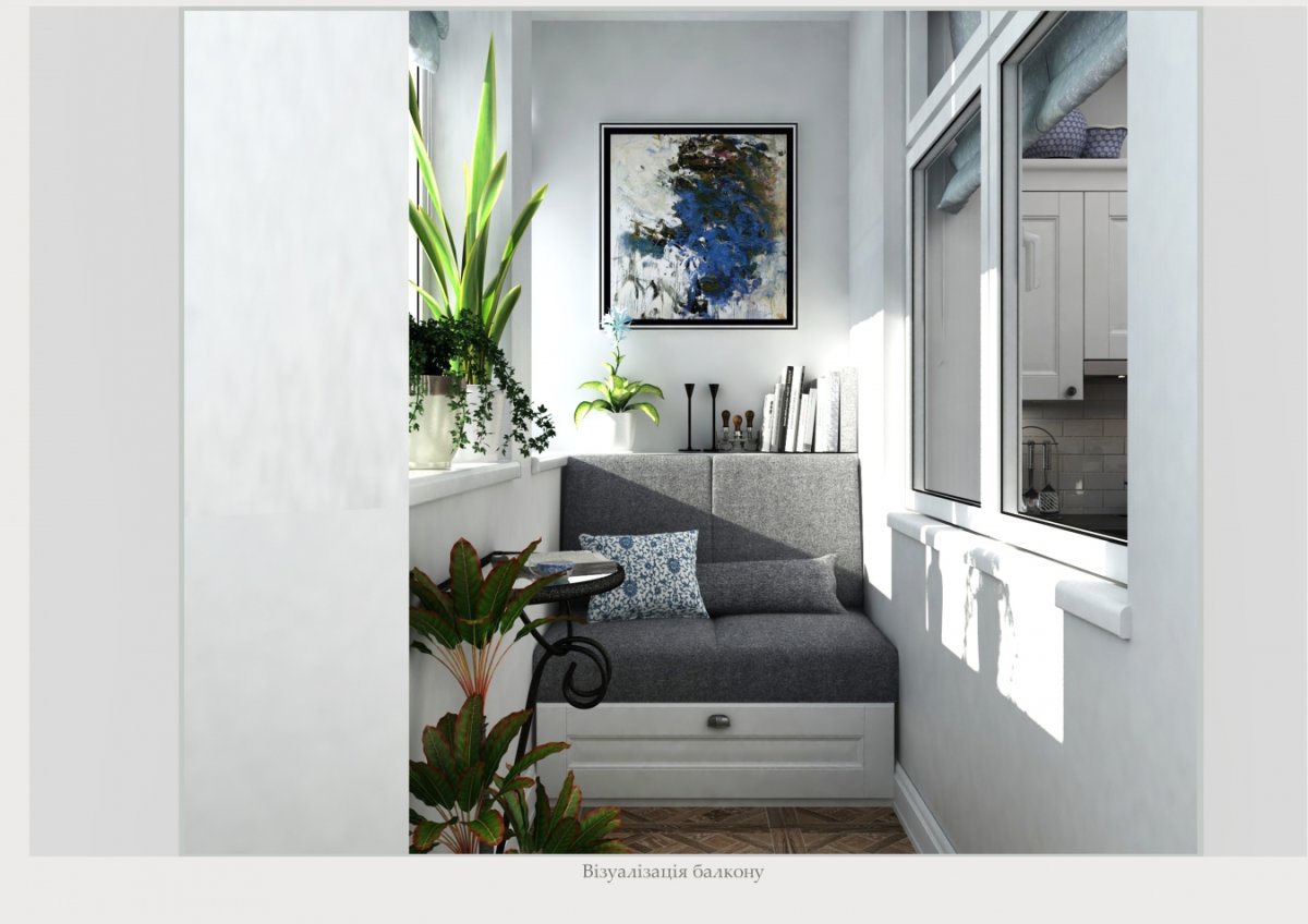 Черно белый балкон