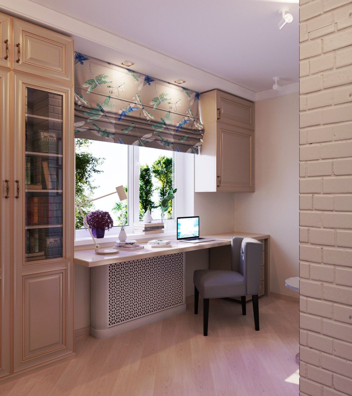 Широкий подоконник на кухне