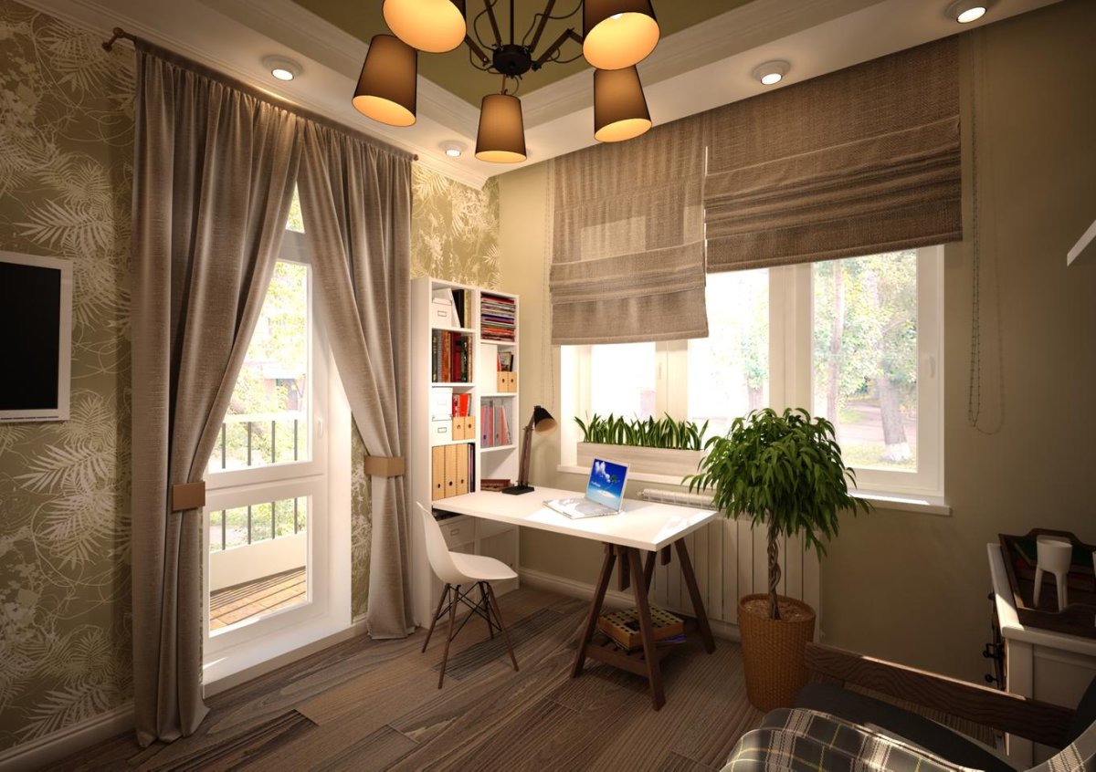 Стол у окна в спальне