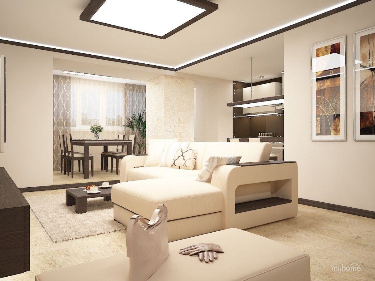 Гостиная Объединенная с лоджией