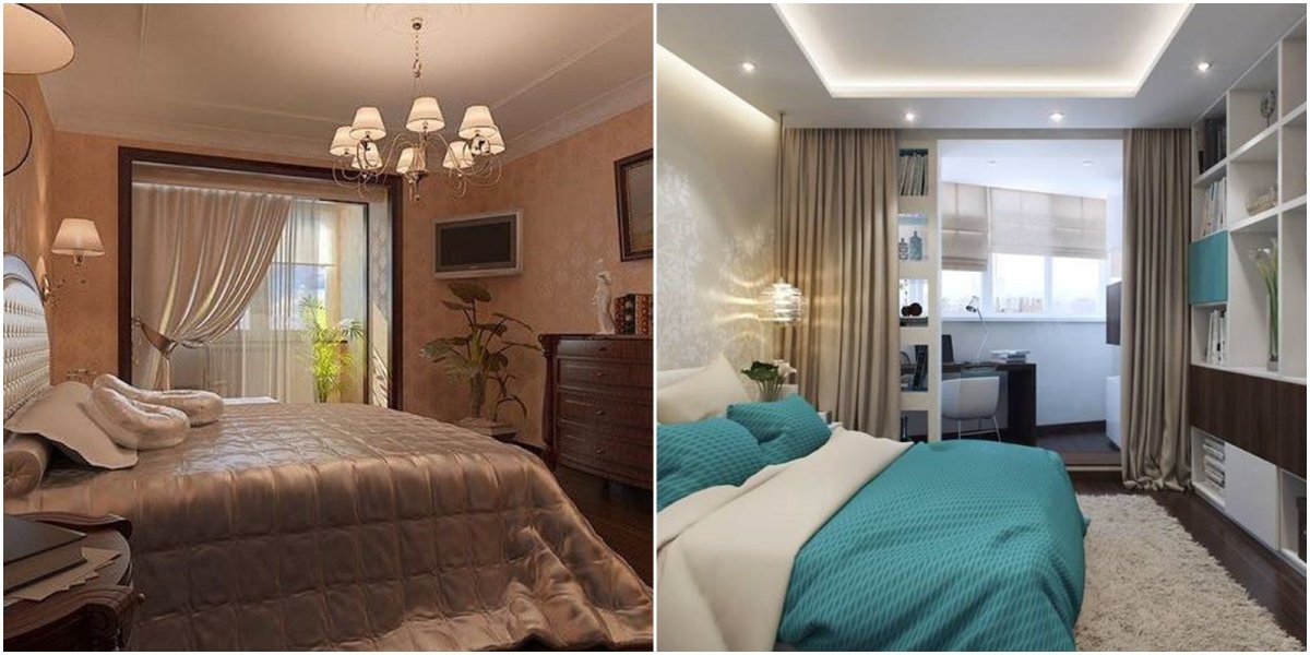 Спальня с выходом на лоджию