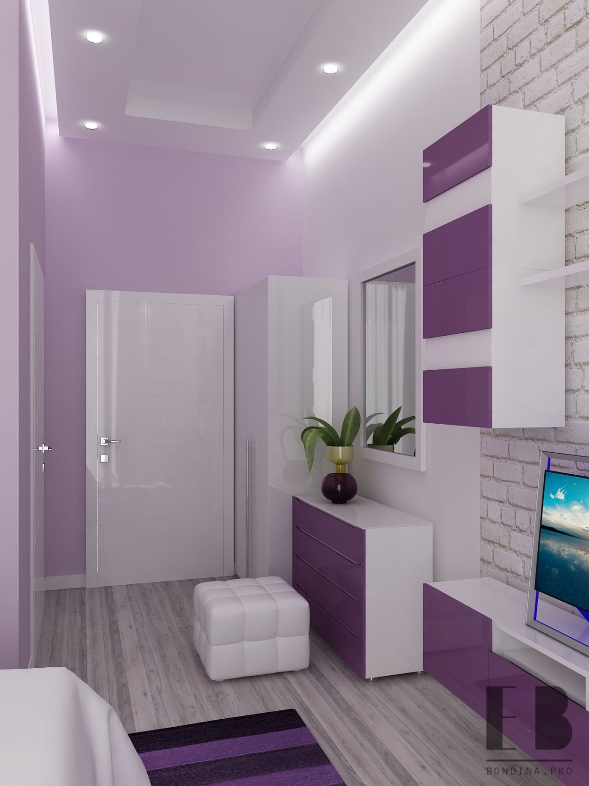 Сиреневый цвет в интерьере