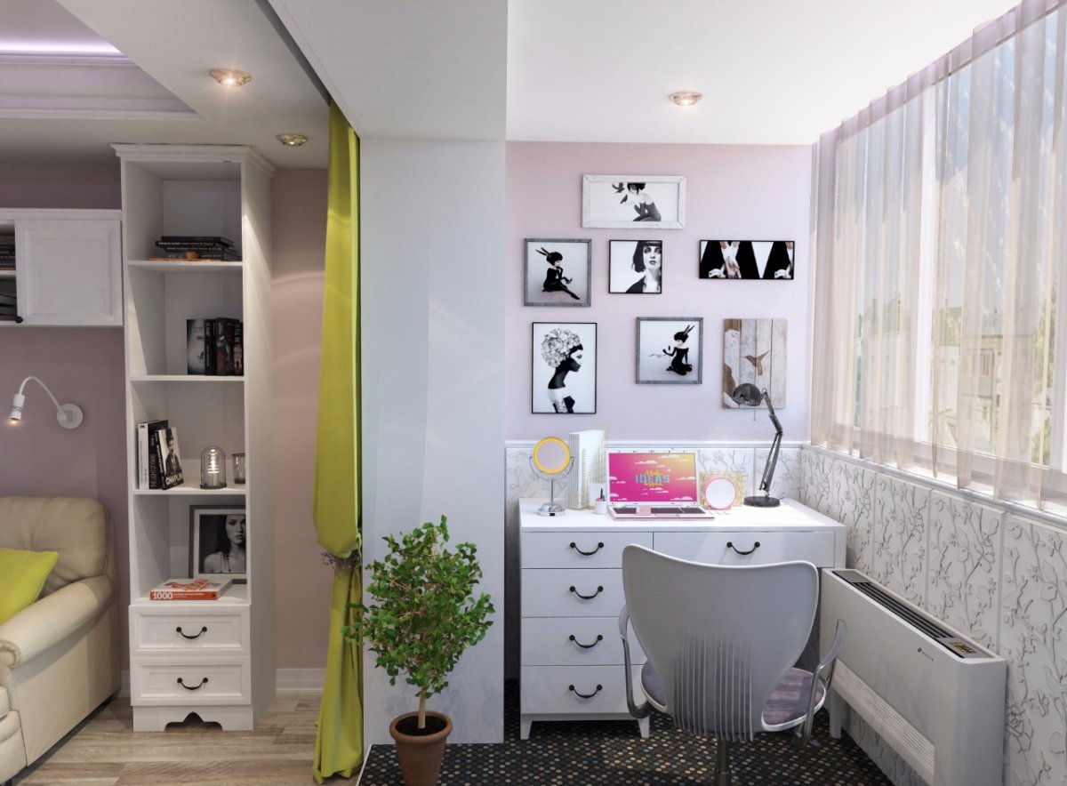 Интерьер балкона