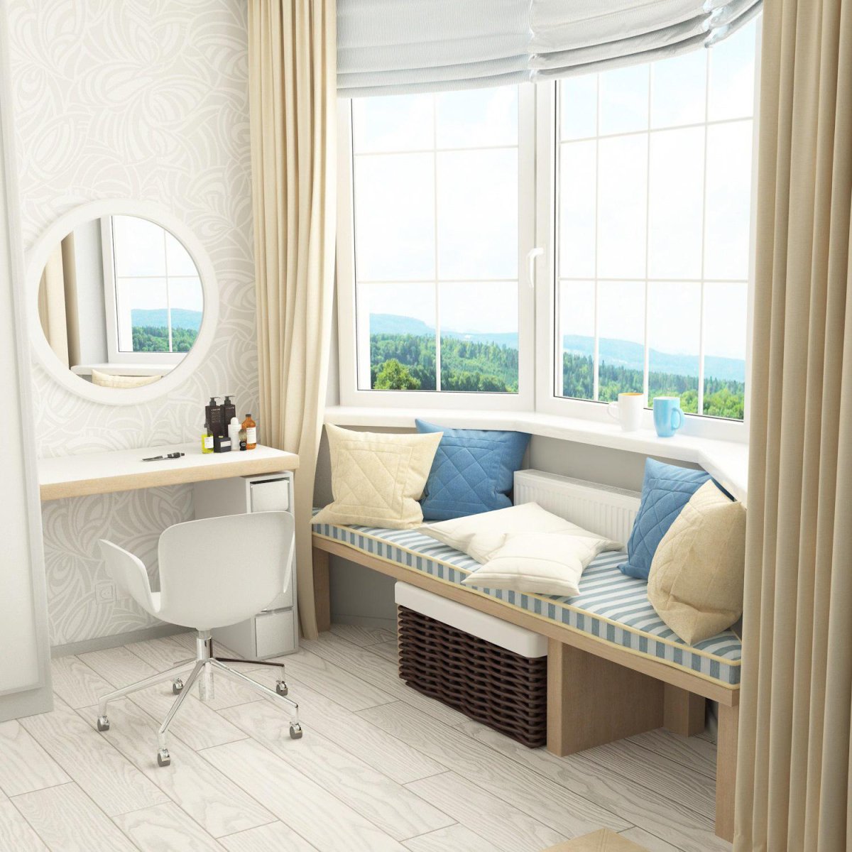 Рабочее пространство на балконе