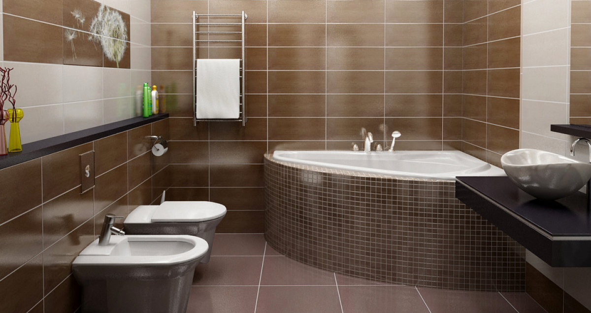 Ванная выложенная плиткой