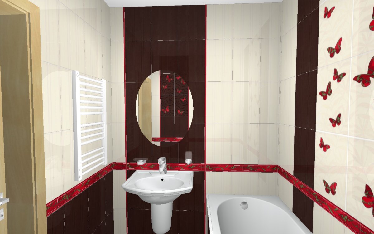 Красивый кафель в стандартной ванной