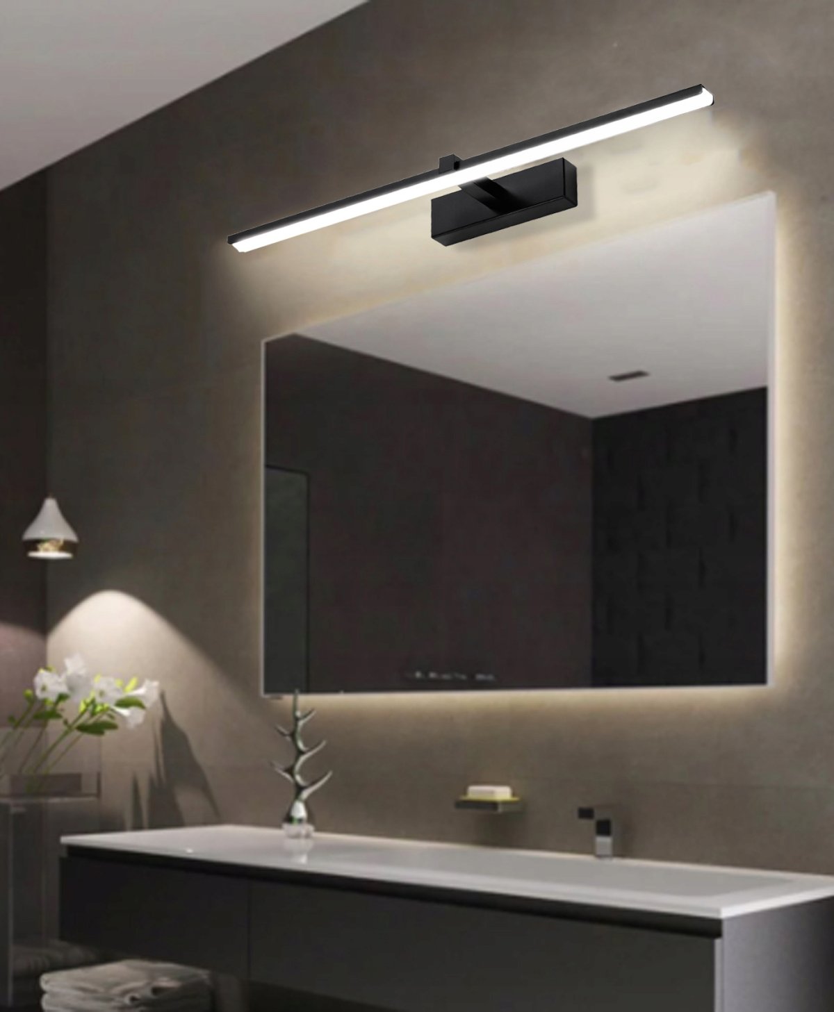 Подсветка над зеркалом в ванной