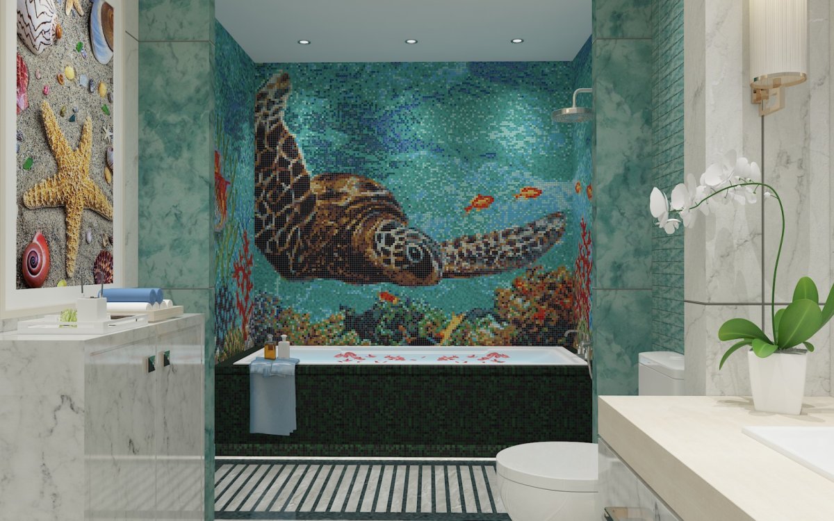 Панно из мозаики в ванную