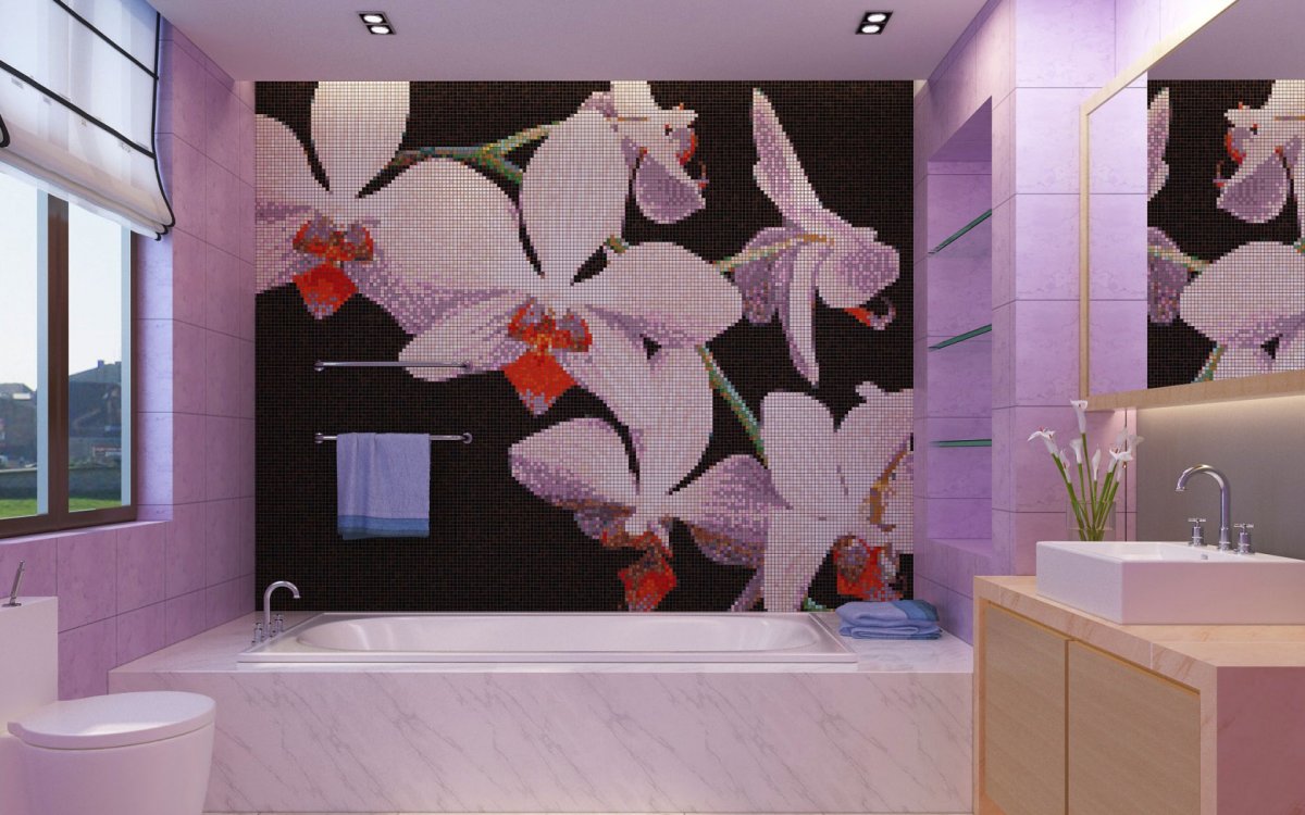 Мозаичное панно Орхидея