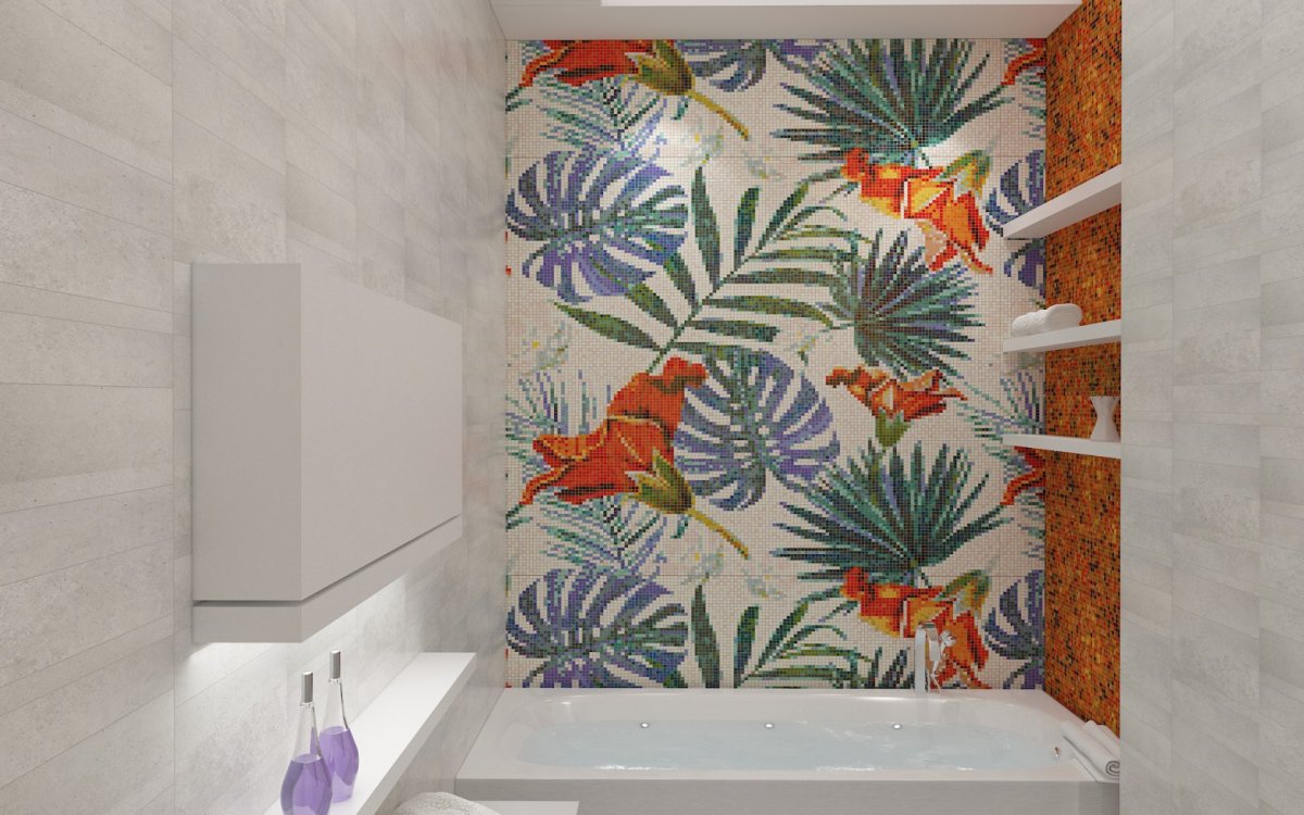 Панно для ванной из плитки