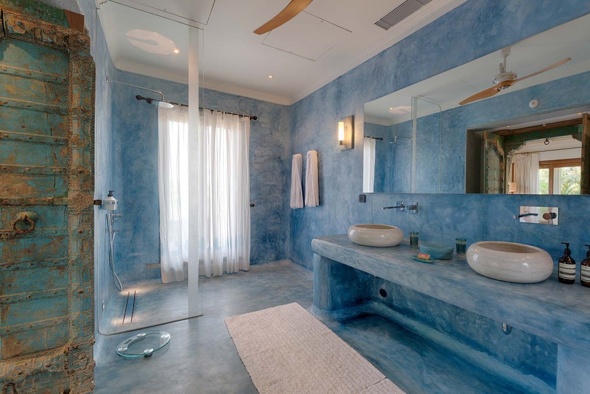 Средиземноморский стиль бирюзовая ванная