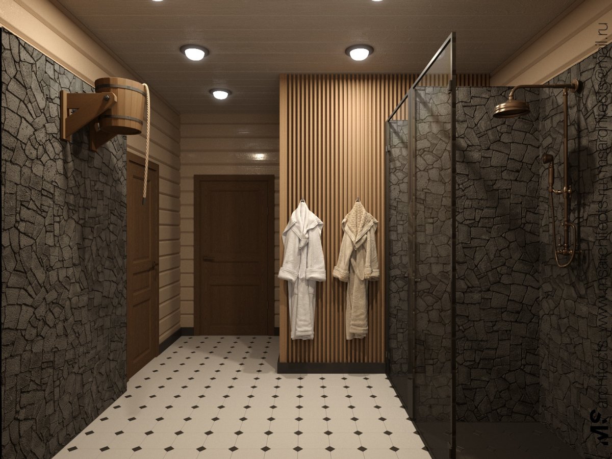 Душевая в деревянном доме