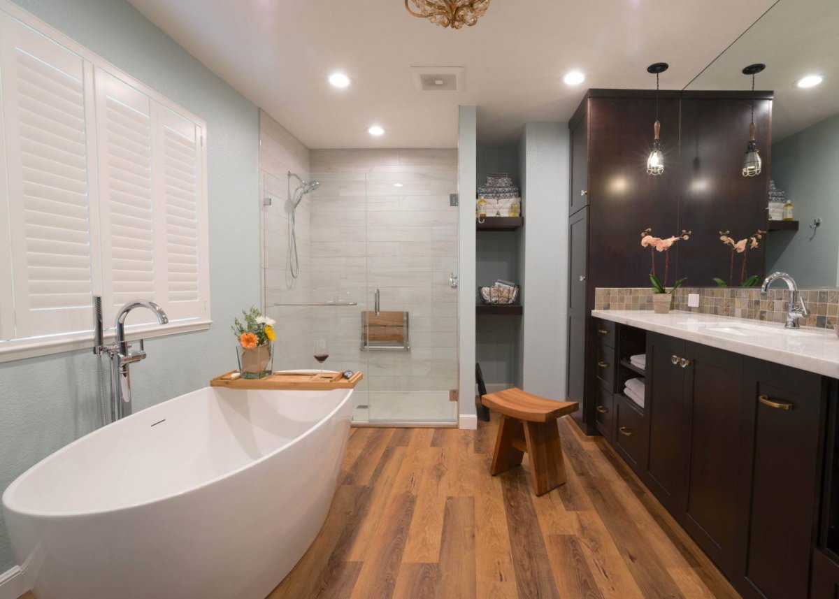 Кварц винил ванная комната стены