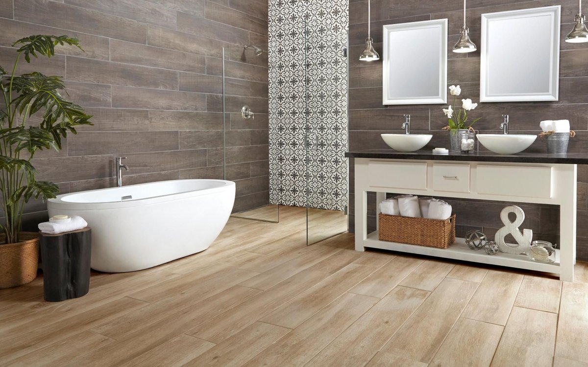 Делакора плитка Wood Tile Bathroom