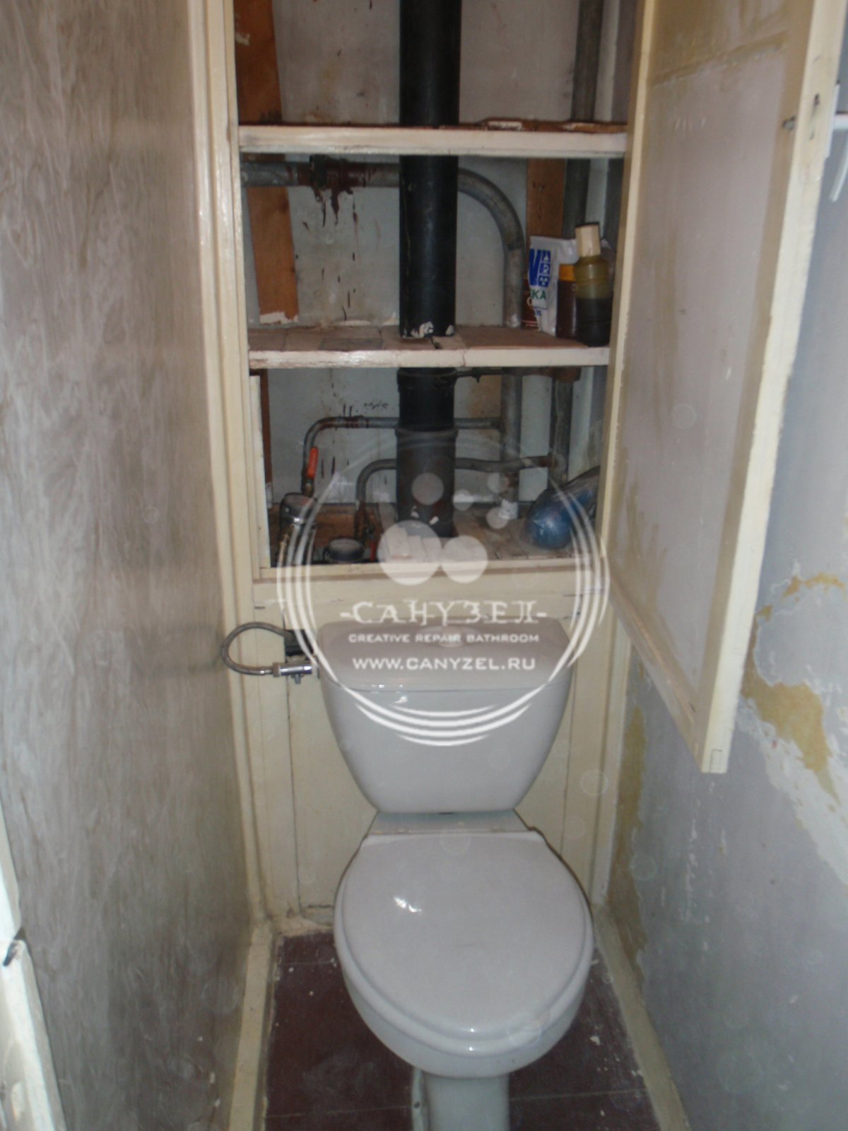 Туалет в панельной хрущевке